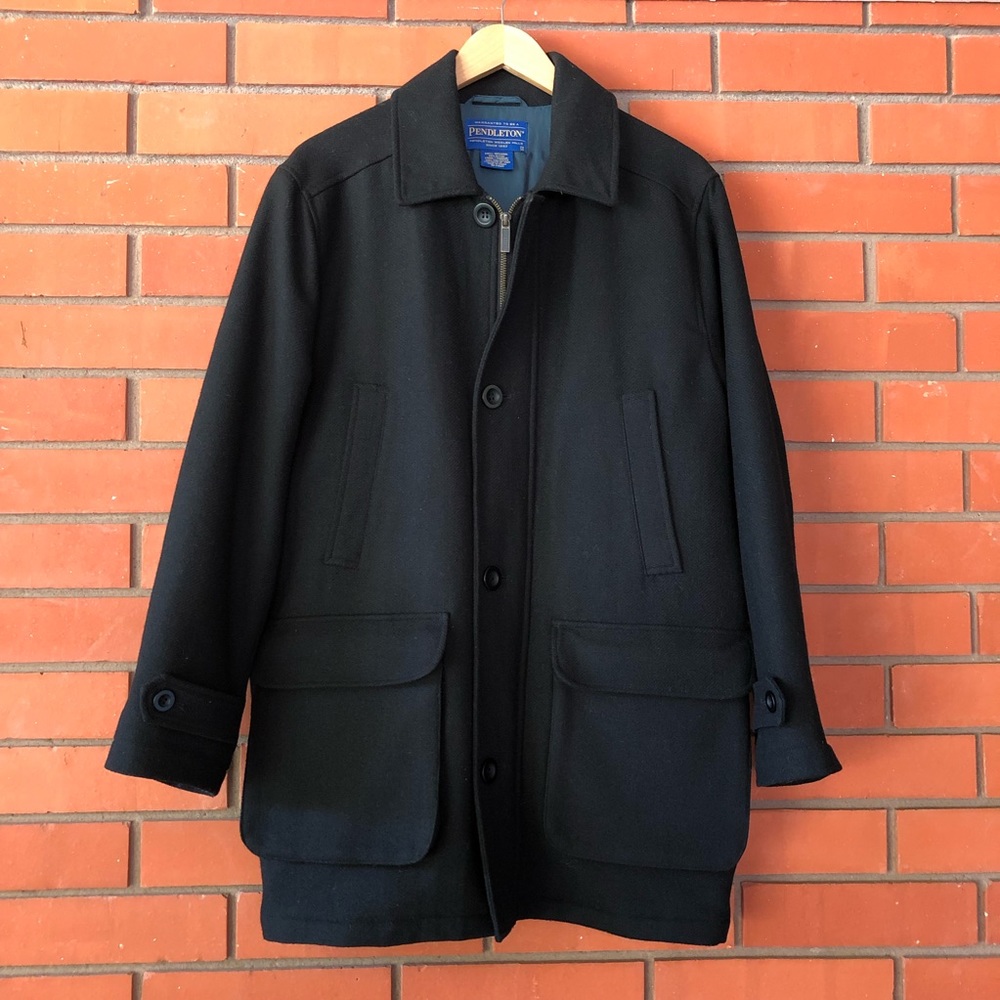 PENDLETON WOOL Black Coat Size Small